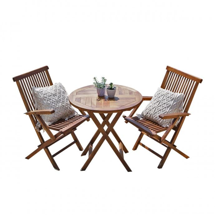 Table de Balcon Rabattable en Bois d’Acacia - 50 x 70cm