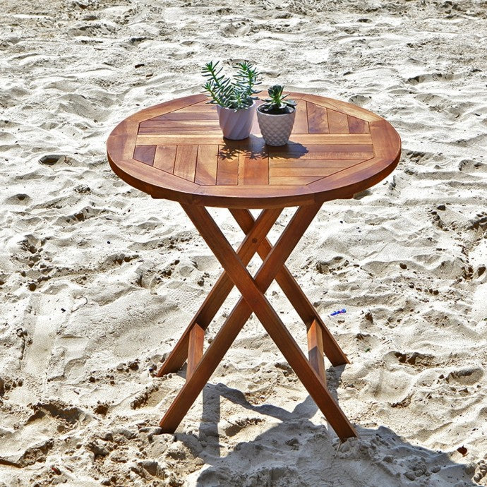 Table de Balcon Rabattable en Bois d’Acacia - 50 x 70cm