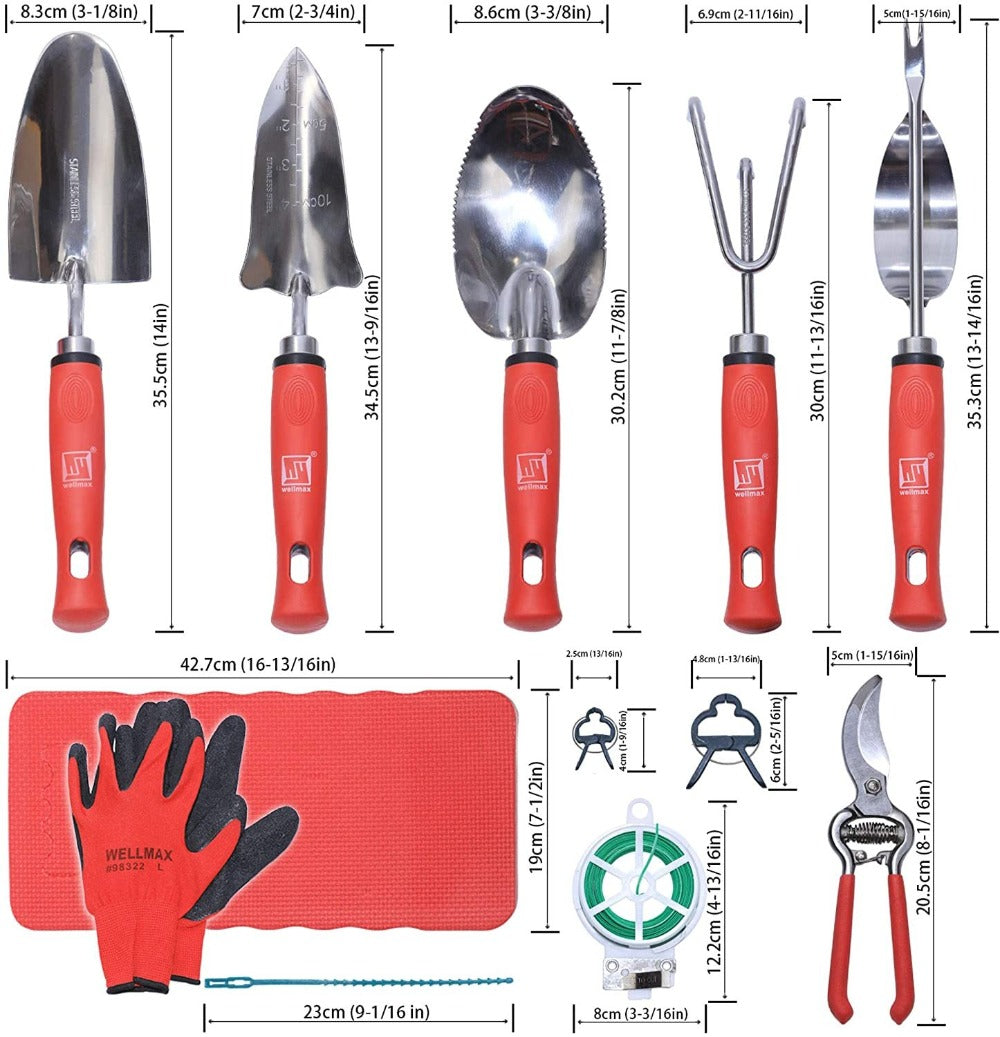 Ensemble d'Outils de Jardin en Acier Inoxydable