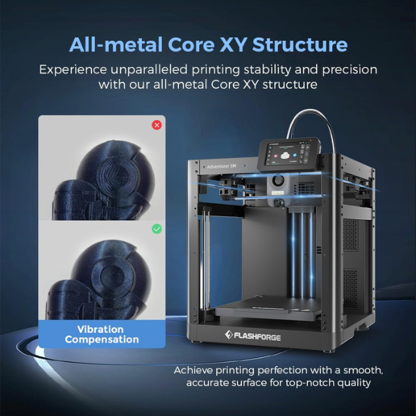 Flashforge Imprimante 3D Adventurer 5M nivellement automatique vitesse d'impression maximale de 600 mm/s