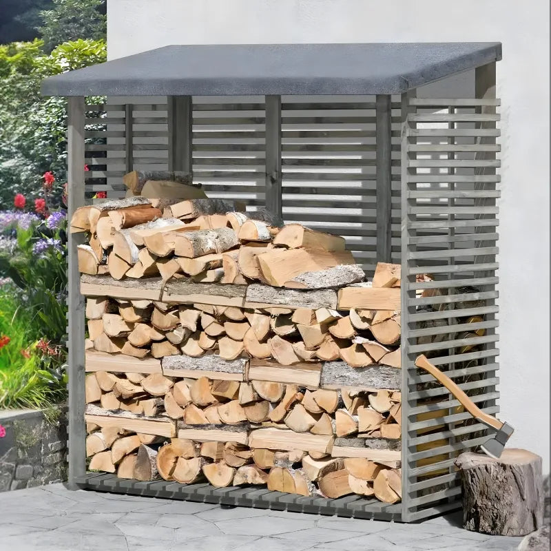 Abri pour Bois de Cheminée - 188 x 69 x 183 cm