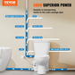 WC Broyeur Sanitaire 500 W, Pompe de Relevage Puissante, Système Compact avec Broyeur à Décharge Arrière et Chasse d'Eau, 3 Entrées, Sous-sol