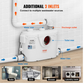WC Broyeur Sanitaire 500 W, Pompe de Relevage Puissante, Système Compact avec Broyeur à Décharge Arrière et Chasse d'Eau, 3 Entrées, Sous-sol