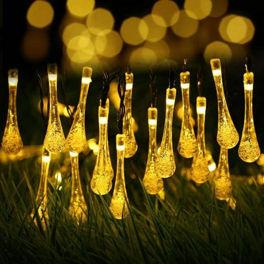 Guirlande Solaire Extérieure LED en Forme de Goutte d'Eau