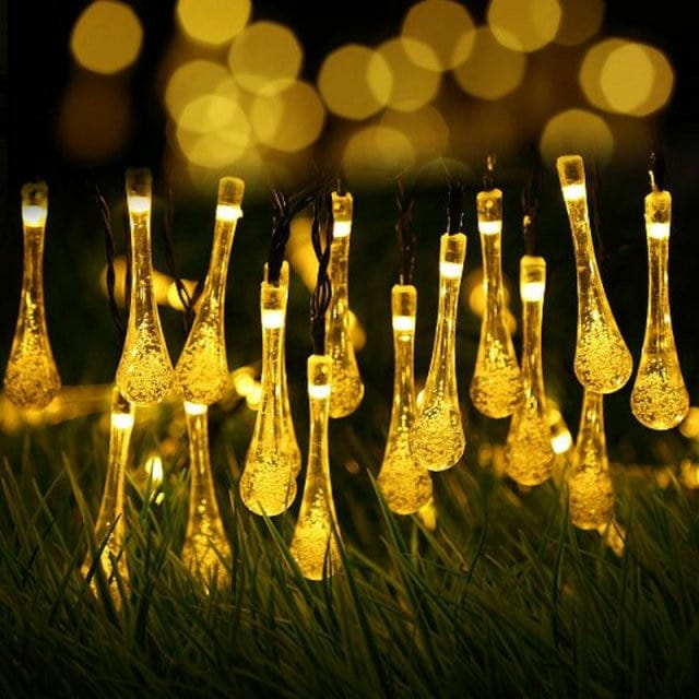 Guirlande Solaire Extérieure LED en Forme de Goutte d'Eau