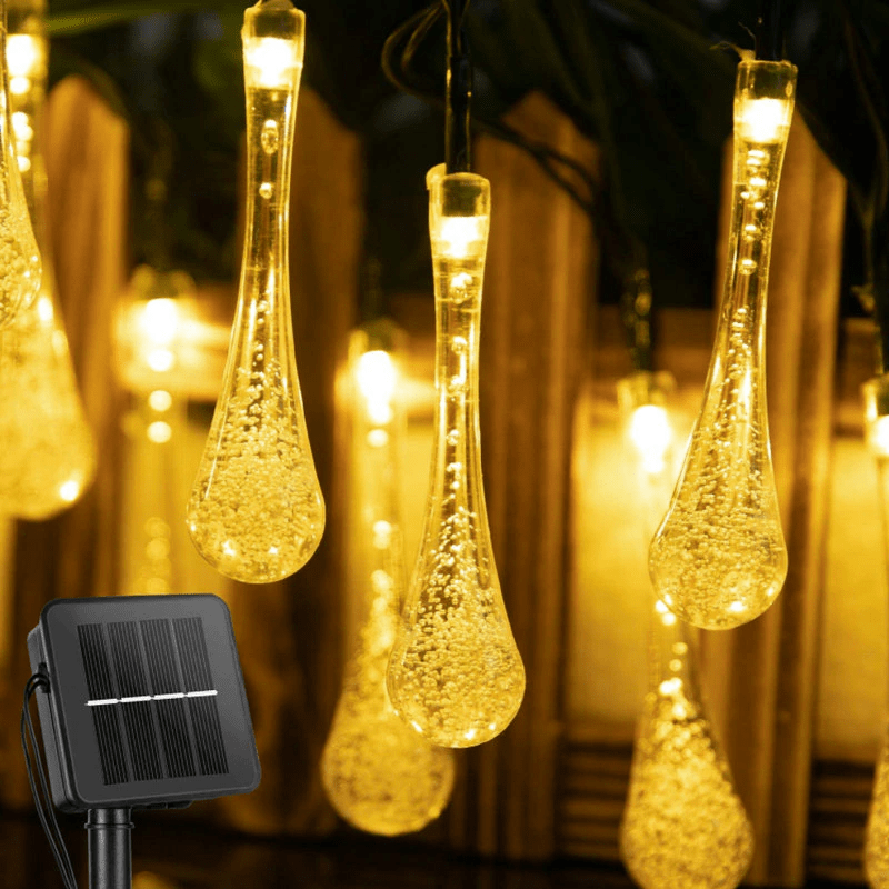 Guirlande Solaire Extérieure LED en Forme de Goutte d'Eau