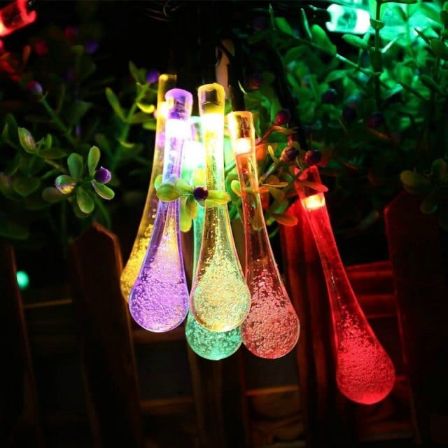 Guirlande Solaire Extérieure LED en Forme de Goutte d'Eau