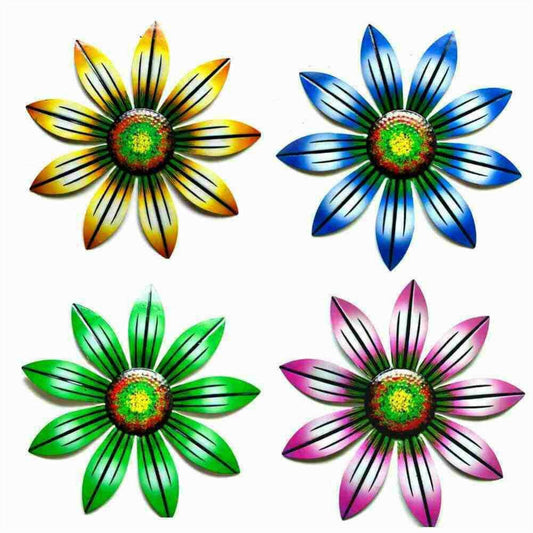 Décoration Murale Extérieure " Fleurs Colorées "
