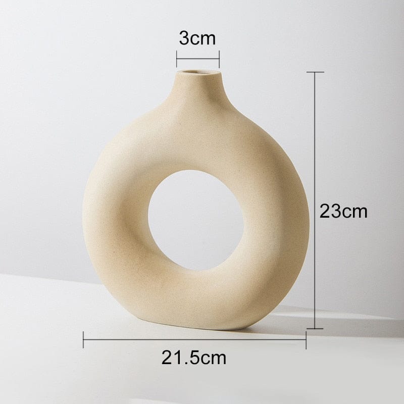 Vase Nordique Circulaire en Céramique pour Fleur