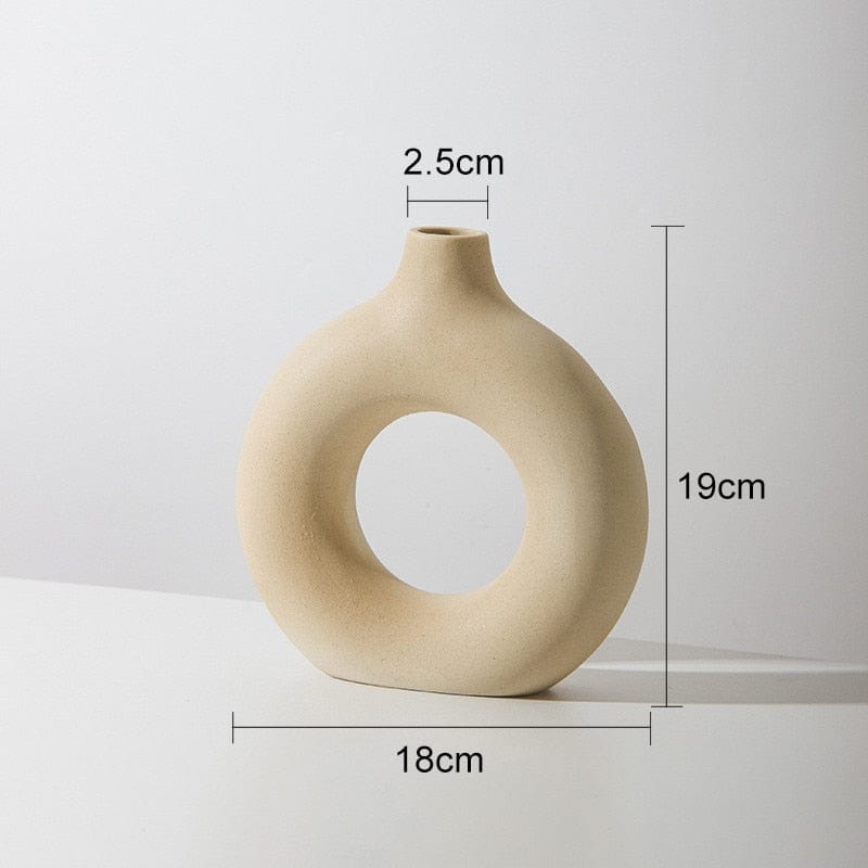 Vase Nordique Circulaire en Céramique pour Fleur