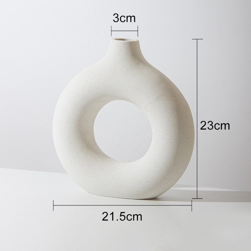 Vase Nordique Circulaire en Céramique pour Fleur