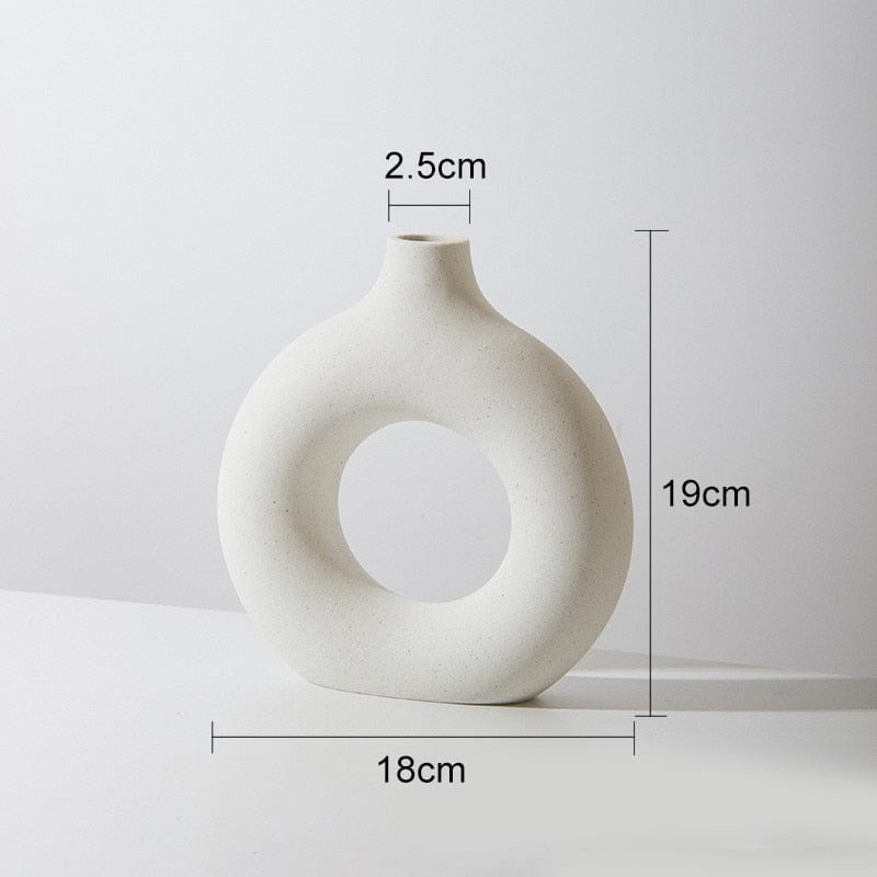 Vase Nordique Circulaire en Céramique pour Fleur