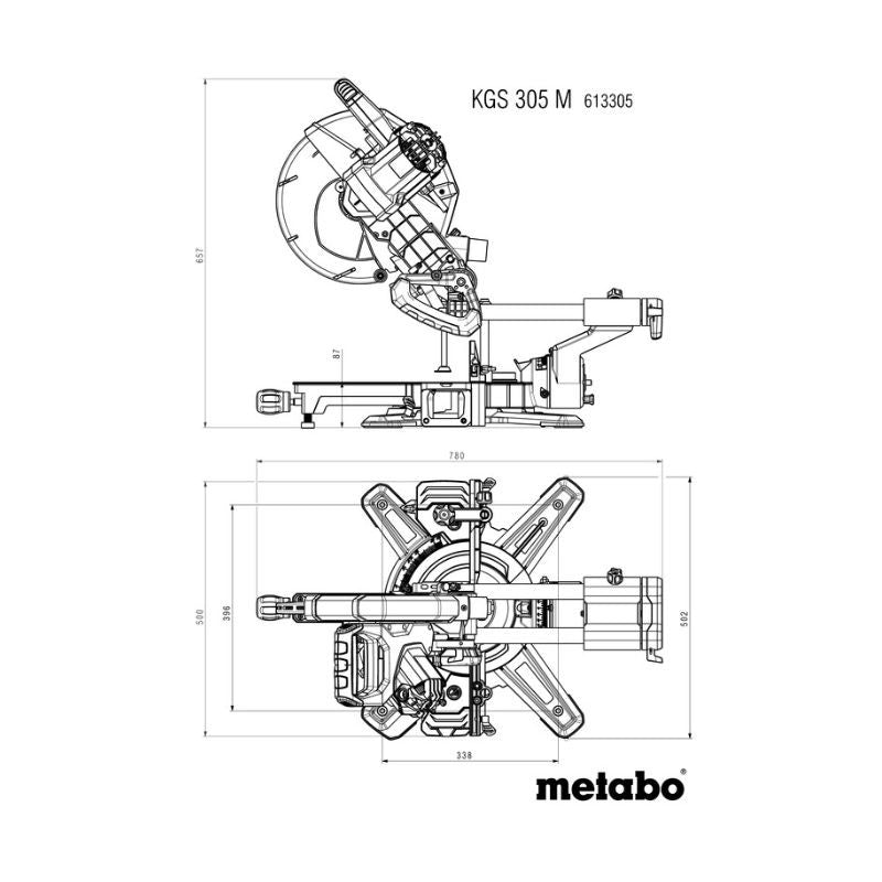 Scie à onglet radiale METABO KGS 305 M - 613305000 - 1600 W - 305mm 47° (version 2023)
